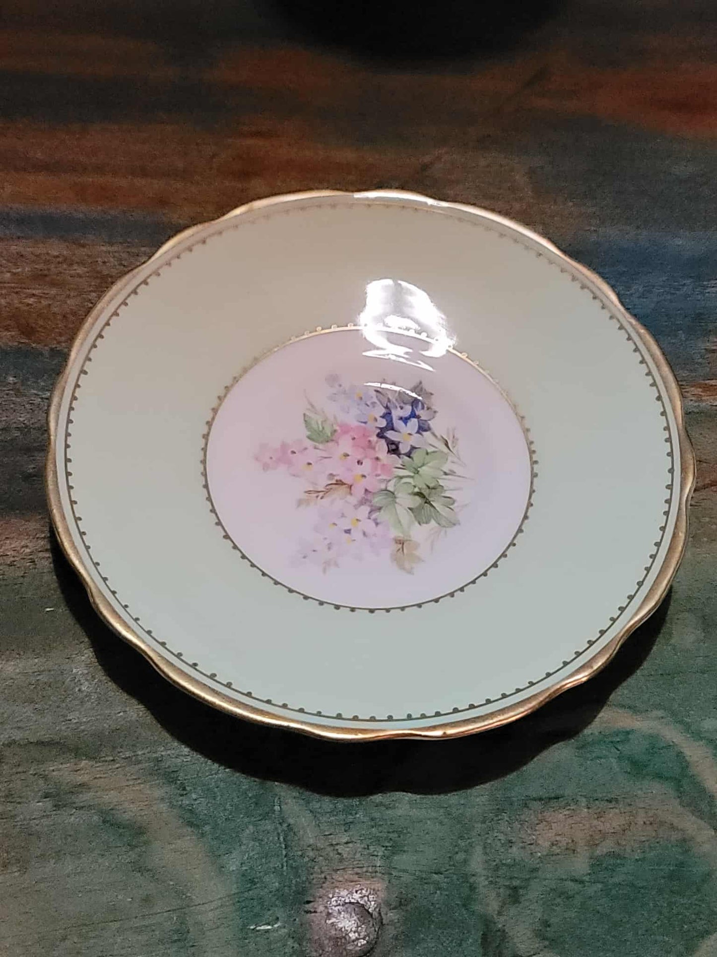 Royal Stafford Tianda Pastel Green Floral Teacup & Saucer Set