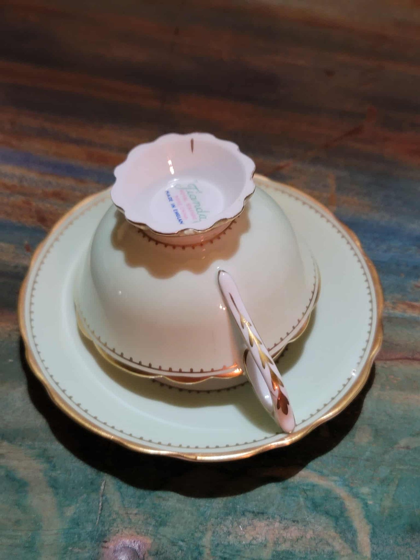 Royal Stafford Tianda Pastel Green Floral Teacup & Saucer Set