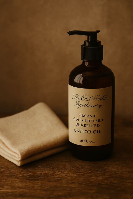 Caster Oil Pack  16 fluid oz. Organic Caster Oil and Organic Wool Applicator Cloth
